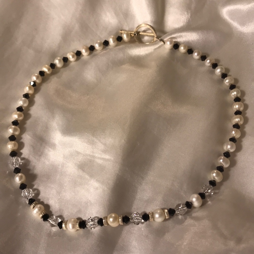 Freshwater Pearls, Swarovski Crystals Necklace